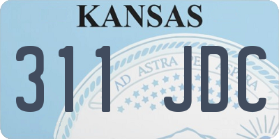 KS license plate 311JDC