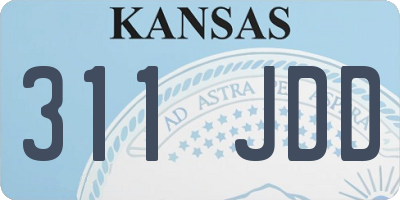 KS license plate 311JDD