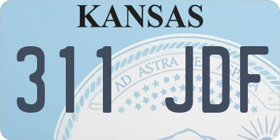 KS license plate 311JDF