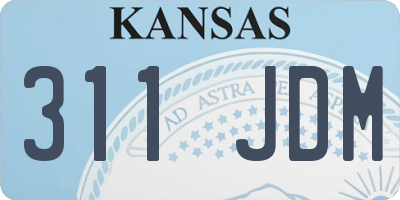 KS license plate 311JDM