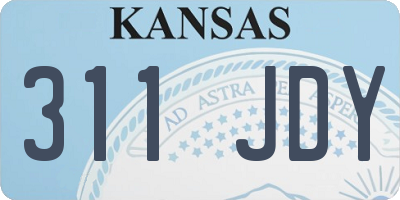 KS license plate 311JDY