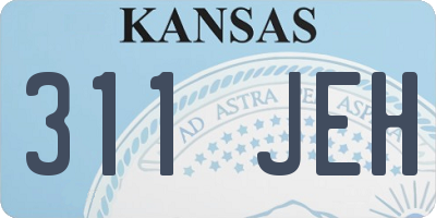 KS license plate 311JEH