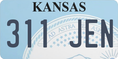 KS license plate 311JEN