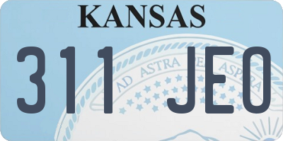 KS license plate 311JEO