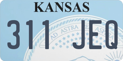 KS license plate 311JEQ