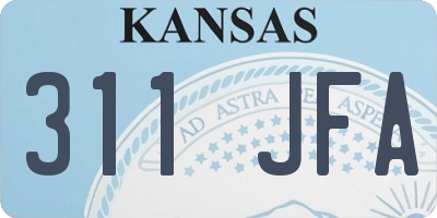 KS license plate 311JFA