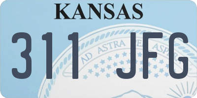 KS license plate 311JFG