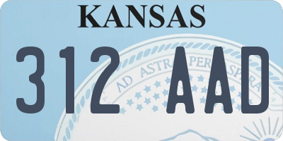 KS license plate 312AAD