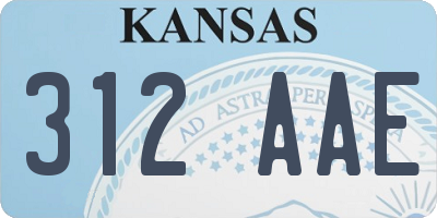 KS license plate 312AAE