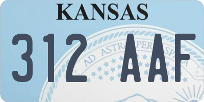 KS license plate 312AAF