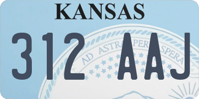 KS license plate 312AAJ