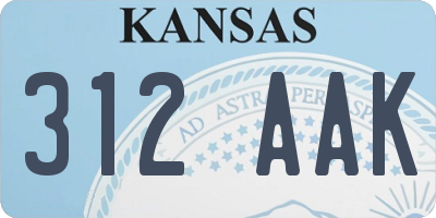 KS license plate 312AAK