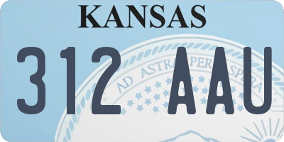 KS license plate 312AAU