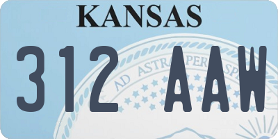 KS license plate 312AAW