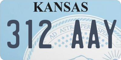 KS license plate 312AAY
