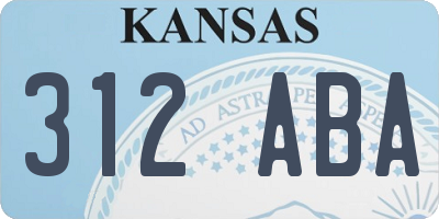 KS license plate 312ABA