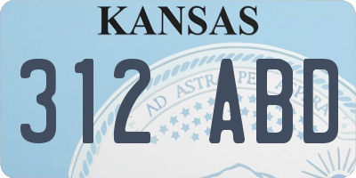 KS license plate 312ABD