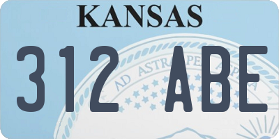 KS license plate 312ABE