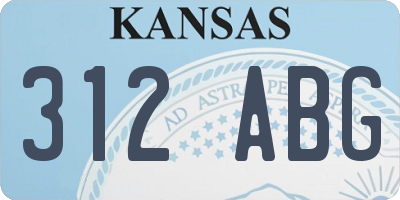 KS license plate 312ABG