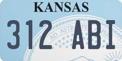 KS license plate 312ABI