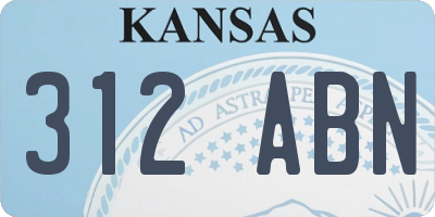 KS license plate 312ABN
