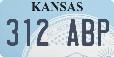 KS license plate 312ABP