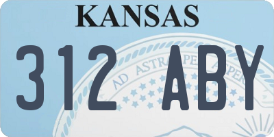 KS license plate 312ABY