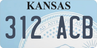 KS license plate 312ACB