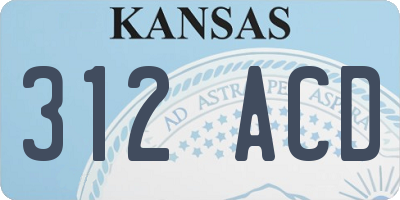 KS license plate 312ACD