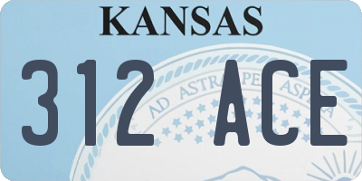 KS license plate 312ACE