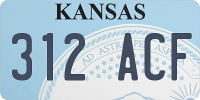 KS license plate 312ACF