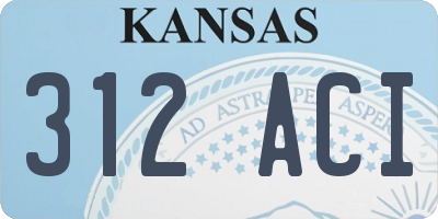 KS license plate 312ACI