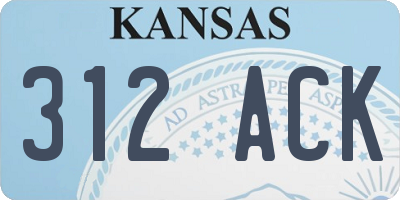 KS license plate 312ACK