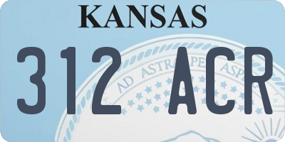 KS license plate 312ACR