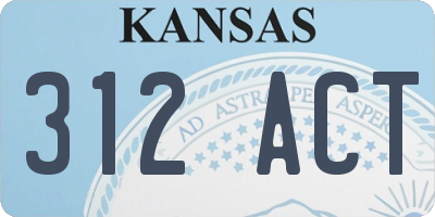 KS license plate 312ACT