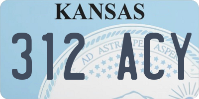 KS license plate 312ACY