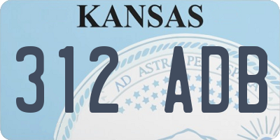 KS license plate 312ADB