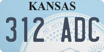 KS license plate 312ADC