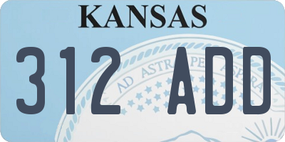 KS license plate 312ADD