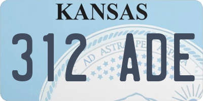 KS license plate 312ADE
