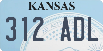 KS license plate 312ADL