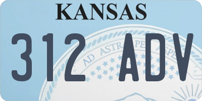 KS license plate 312ADV