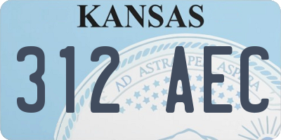 KS license plate 312AEC
