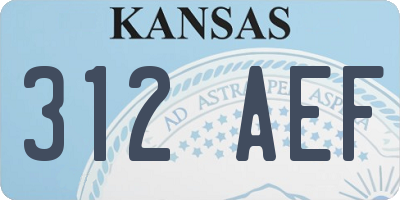 KS license plate 312AEF