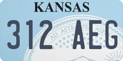 KS license plate 312AEG