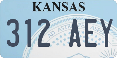 KS license plate 312AEY