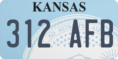 KS license plate 312AFB