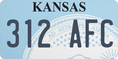 KS license plate 312AFC