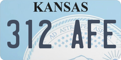 KS license plate 312AFE