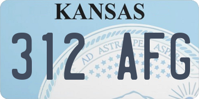KS license plate 312AFG